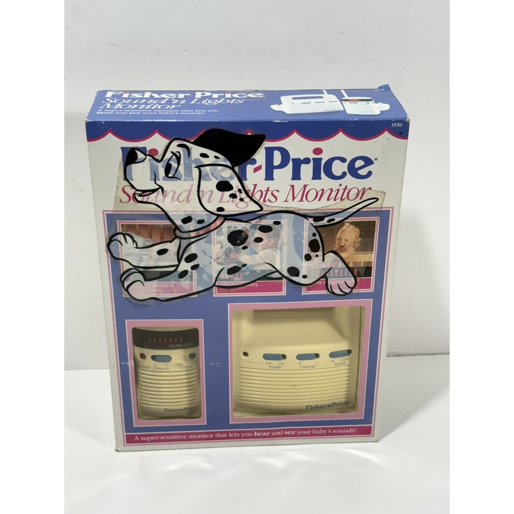 Vintage Fisher Price Sound 'n Lights Baby Monitor Old Stock 1993 Nursery WORKS